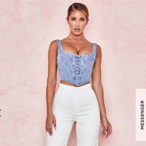NWT House of CB denim Corset top